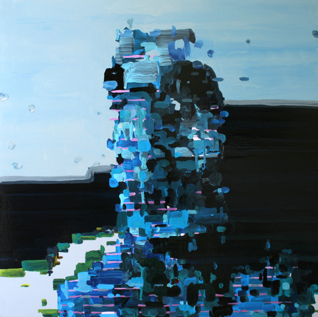 Blue Portrait, 2007, oneshot enamel on panel, 24 X 24 in (61 X 61 cm)