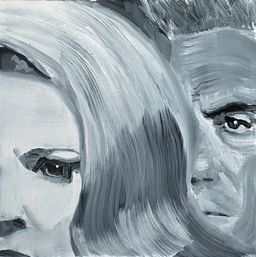 Faces, 2024 – 12X12 oil on panel